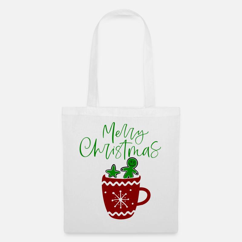 Merry Christmas, Plätzchen - Stoffbeutel - Weiß