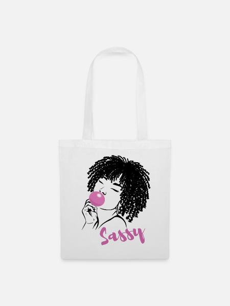 Sassy Chic mit Afro Charme - Stoffbeutel - Weiß