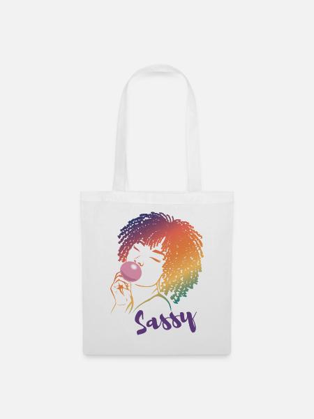 Sassy Chic mit Afro Charme - Stoffbeutel - Weiß