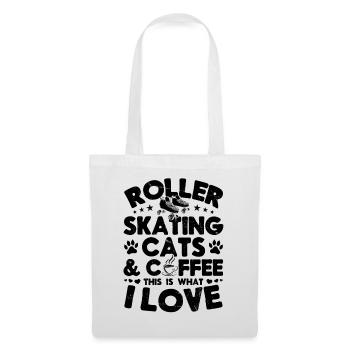 Roller Skating Cats Coffee This Is What I Love - Stoffbeutel - Weiß - Vorne