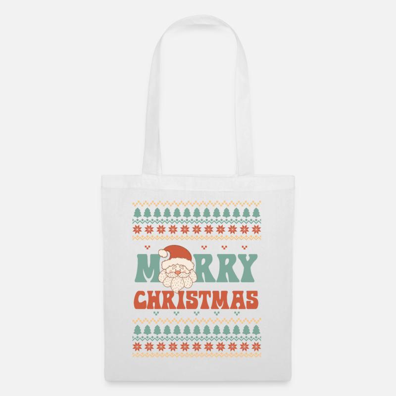 Hässlicher Weihnachtspullover - Stoffbeutel - Weiß