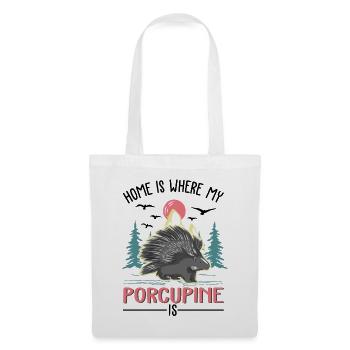 La maison est là où se trouve mon porc-épic - Sac en tissu - blanc - Devant