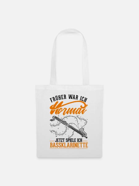Bassklarinette Geschenk Bassklarinettist - Stoffbeutel - Weiß
