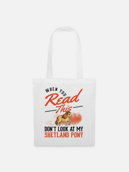 Shetland Pony Geschenk Shetty - Stoffbeutel - Weiß