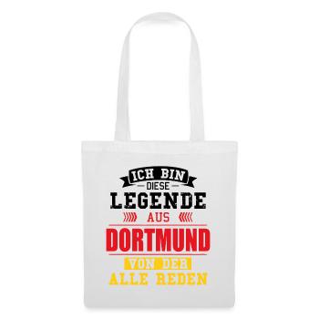 Stadt Dortmund Deutschland Legende Spruch - Stoffbeutel - Weiß - Vorne
