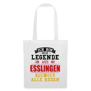 Stadt Esslingen Deutschland Legende Spruch - Stoffbeutel - Weiß - Vorne