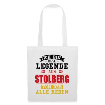 Stadt Stolberg Deutschland Legende Spruch - Stoffbeutel - Weiß - Vorne