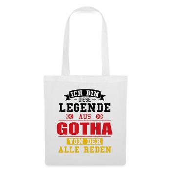 Stadt Gotha Deutschland Legende Spruch - Stoffbeutel - Weiß - Vorne
