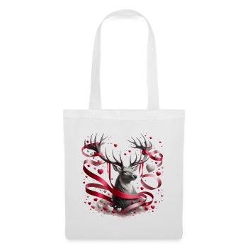Rubans de bois de cerf Saint-Valentin enchanté - Sac en tissu - blanc - Devant