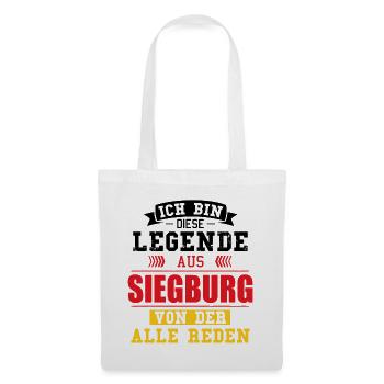 Stadt Siegburg Deutschland Legende Spruch - Stoffbeutel - Weiß - Vorne