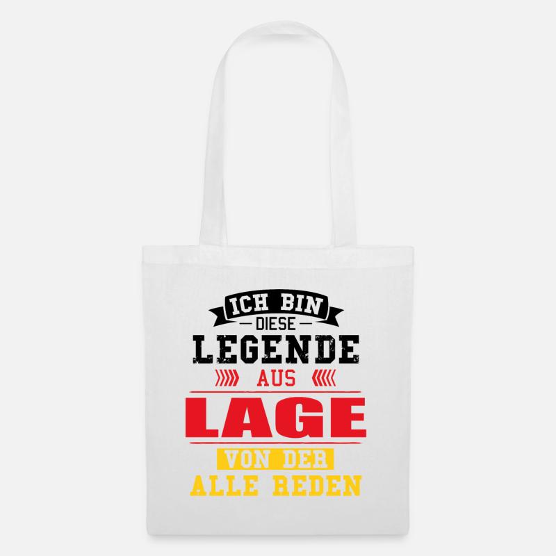 Stadt Lage Deutschland Legende Spruch - Stoffbeutel - Weiß