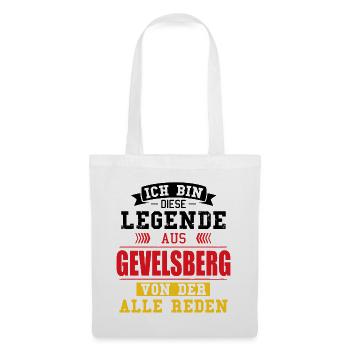 Stadt Gevelsberg Deutschland Legende Spruch - Stoffbeutel - Weiß - Vorne
