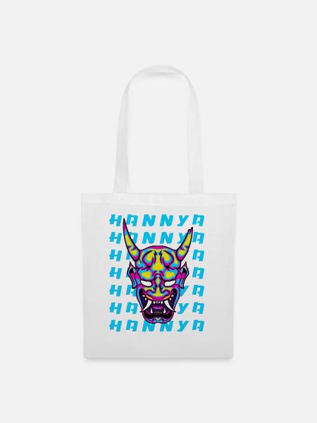 Hannya Maske Neon Dämon Japan Kunst - Stoffbeutel - Weiß