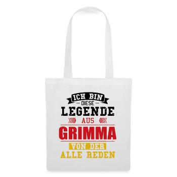 Stadt Grimma Deutschland Legende Spruch - Stoffbeutel - Weiß - Vorne