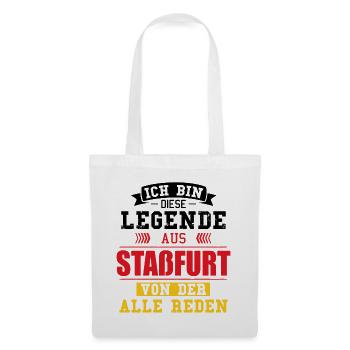 Stadt Staßfurt Deutschland Legende Spruch - Stoffbeutel - Weiß - Vorne