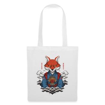 Kitsune Yokai Kimono Ukiyo-E Retro Japan Design - Sac en tissu - blanc - Devant