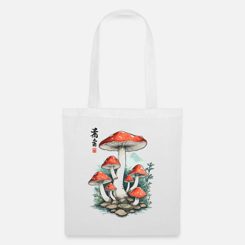 Magic Toadstool Japan Cottagecore Design - Tote Bag - white