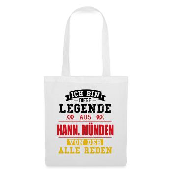 Stadt Hann. Münden Deutschland Legende Spruch - Stoffbeutel - Weiß - Vorne