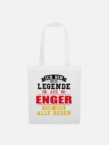 Stadt Enger Deutschland Legende Spruch - Stoffbeutel - Weiß