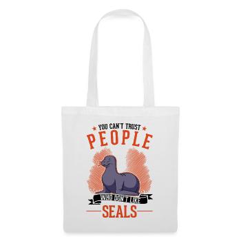 Robbe Geschenk Seelöwe Seehund Sea Lion - Stoffbeutel - Weiß - Vorne