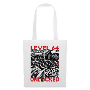Geburtstag Level 64 freigeschaltet Gaming & Zocker - Stoffbeutel - Weiß - Vorne