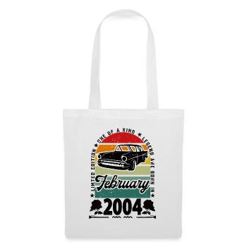 Anniversaire février 2004, Vintage février 2004. - Sac en tissu - blanc - Devant