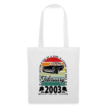 Anniversaire février 2003, Vintage février 2003. - Sac en tissu - blanc - Devant