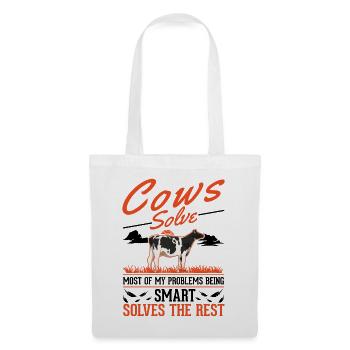 Vache cadeau agriculteur éleveur de bovins vaches - Sac en tissu - blanc - Devant