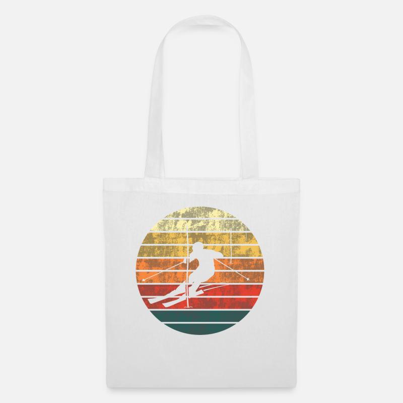 Sonnenuntergangs-Slalom Geschenk - Stoffbeutel - Weiß