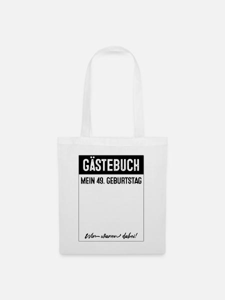 49 Jahre Gästebuch 49. Geburtstag - Stoffbeutel - Weiß
