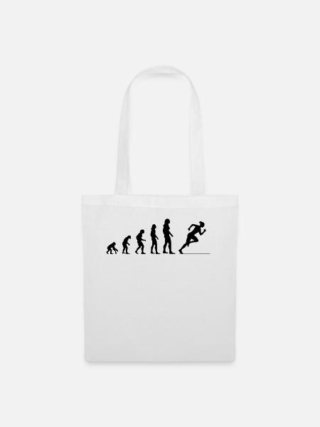 Evolutionslauf – Schneller als Gestern - Stoffbeutel - Weiß