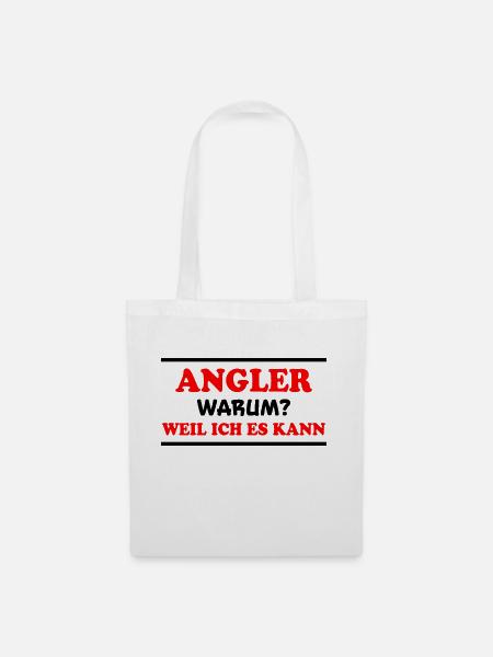 Angler Spruch Fische Angeln Meer Angler Geschenk - Stoffbeutel - Weiß