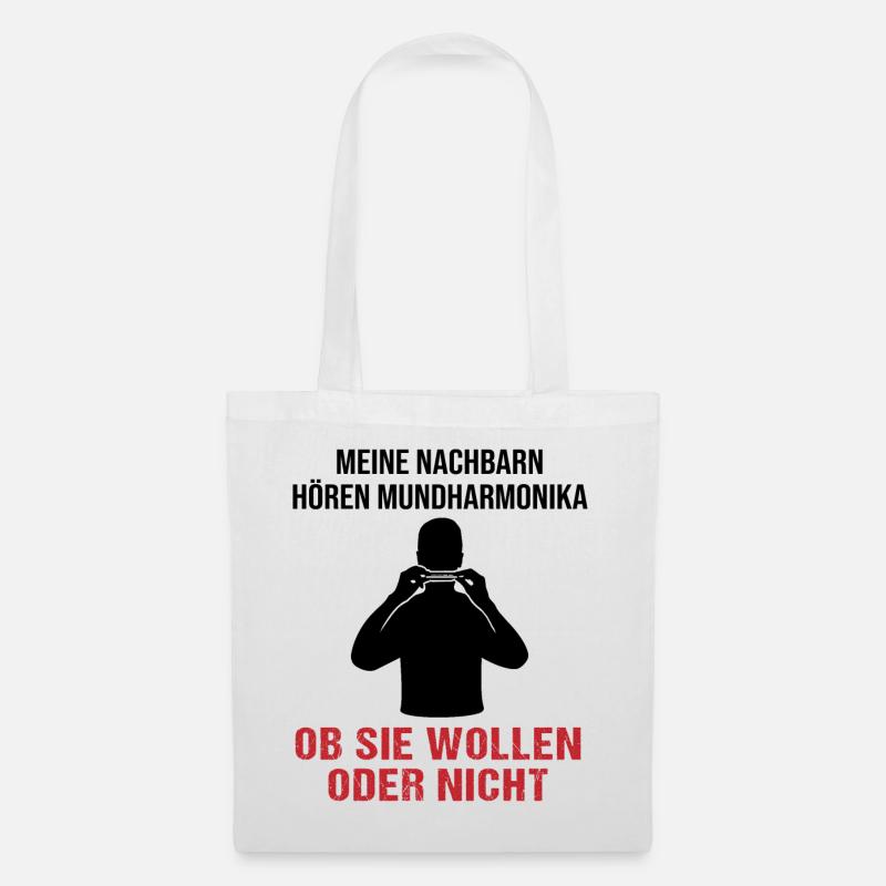 Musik Nachbarn Humorvolles Statement - Stoffbeutel - Weiß