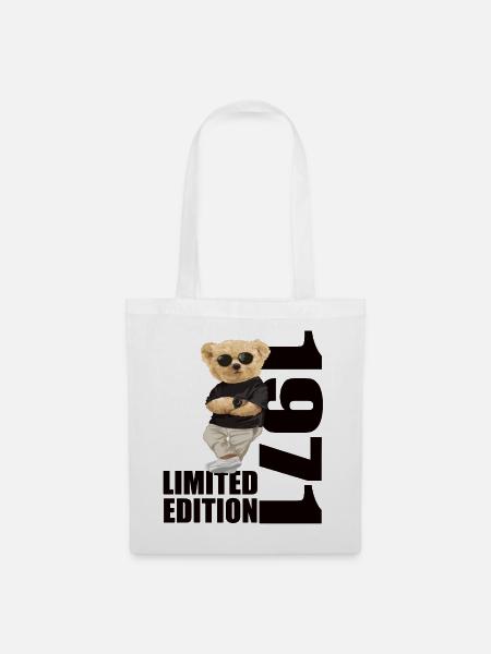 Limited Edition 1971 Bär Bären Geburtstag 1971 - Stoffbeutel - Weiß