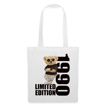 Limited Edition 1990 Bär Bären Geburtstag 1990 - Stoffbeutel - Weiß - Vorne
