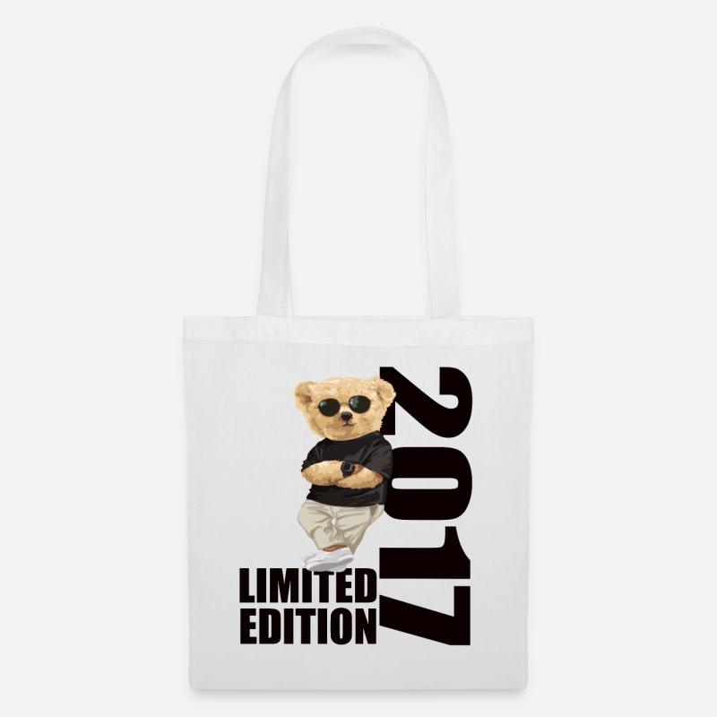 Limited Edition 2017 Bär Bären Geburtstag 2017 - Stoffbeutel - Weiß
