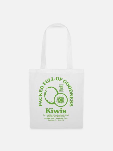 Kiwi Ernährung - Stoffbeutel - Weiß