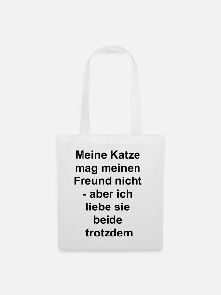 Katzen-Freund-Geschenk - Stoffbeutel - Weiß