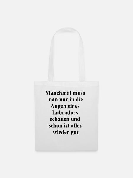Labrador Blick Geschenk - Stoffbeutel - Weiß