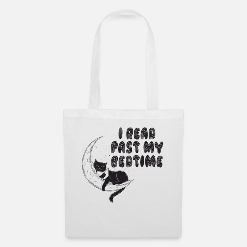 I read after bedtime reading cat - Tote Bag - white