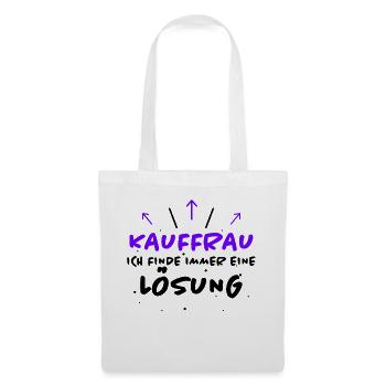 Kauffrau Spruch Verkäuferin Witz Kauffrau Geschenk - Stoffbeutel - Weiß - Vorne