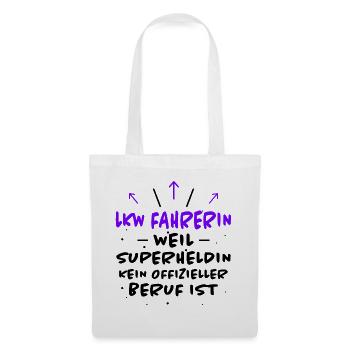 LKW Fahrerin Spruch Fun Lastwagenfahrerin Geschenk - Stoffbeutel - Weiß - Vorne