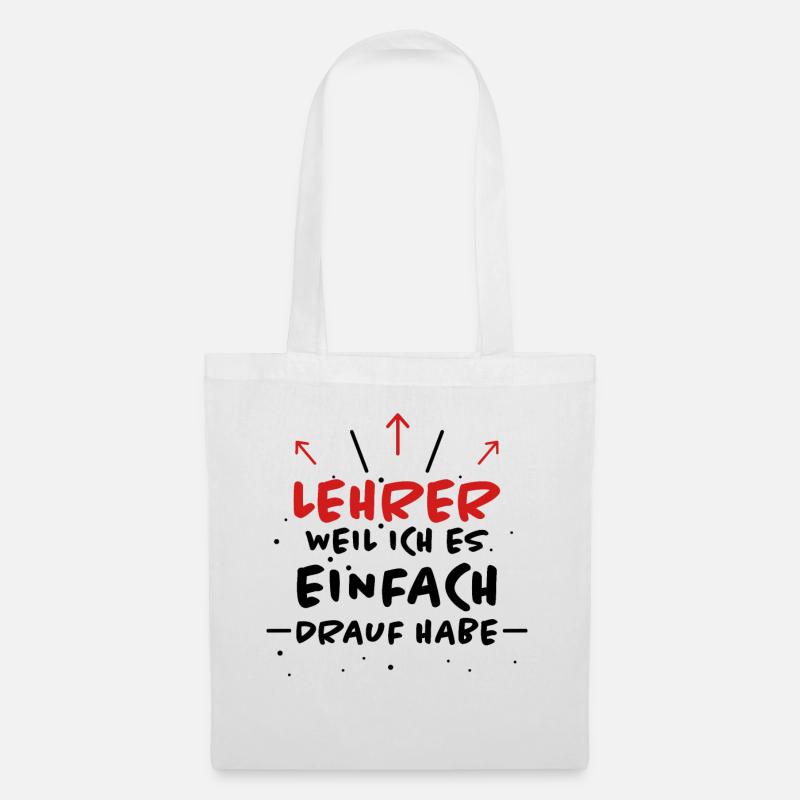 Lehrer Spruch Unterricht Lustiges Lehrer Geschenk - Stoffbeutel - Weiß