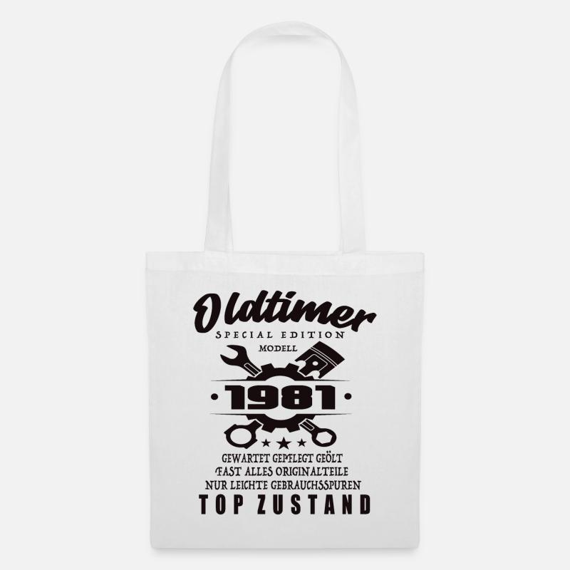 Oldtimer Special Edition Modell 1981 Geburtstag - Stoffbeutel - Weiß