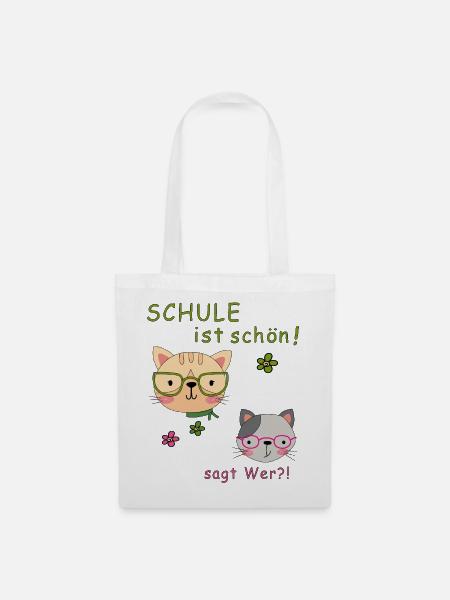 Schule ist schön - Stoffbeutel - Weiß