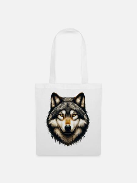 Wolf - Stoffbeutel - Weiß