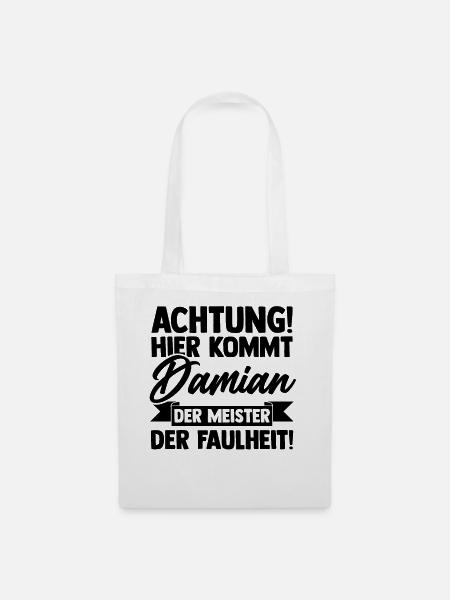 Vorname Damian - Stoffbeutel - Weiß
