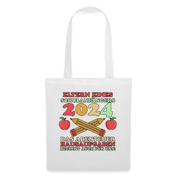 Parents Écolier École primaire Première classe Inscription - Sac en tissu - blanc - Devant