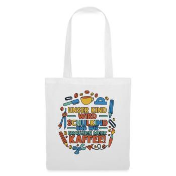 Parents Écolier École primaire Première classe Inscription - Sac en tissu - blanc - Devant