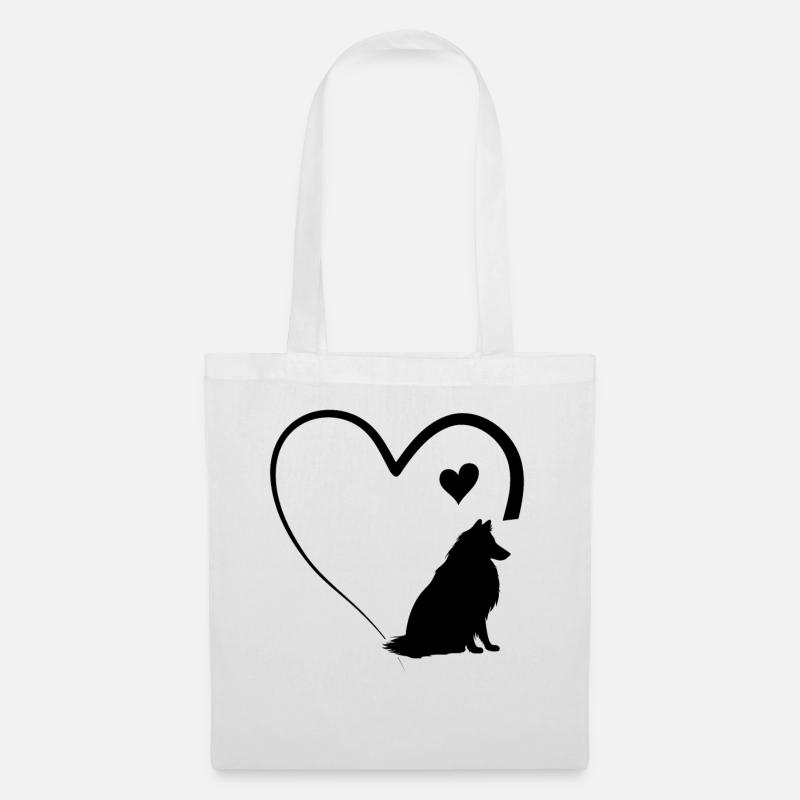 Rough Collie Heart Rough Collie Lover - Stoffbeutel - Weiß